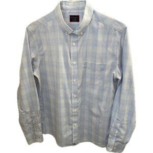 Untuckit Shirt Mens Large Purple Gray White Plaid Wrinkle Free Wilridge WF Slim